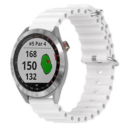 For Garmin Approach S40 20mm Ocean Style Silicone Solid Color Watch Band(White) by bashfashion
