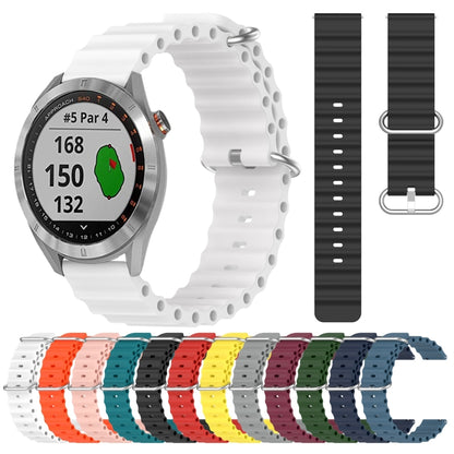 For Garmin Approach S40 20mm Ocean Style Silicone Solid Color Watch Band(White) by bashfashion