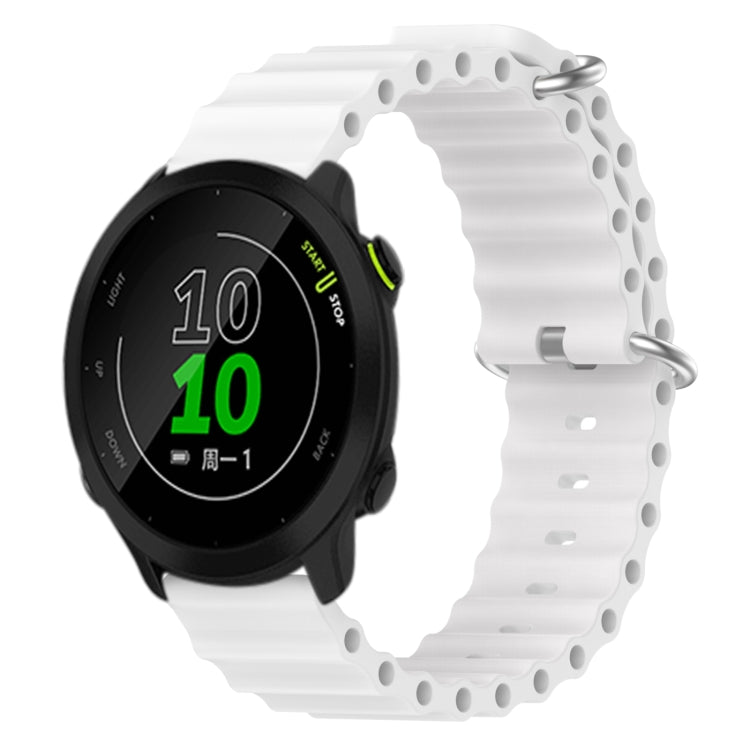 For Garmin Forerunner 158 20mm Ocean Style Silicone Solid Color Watch Band(White) by bashfashion