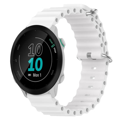 For Garmin Forerunner 55 20mm Ocean Style Silicone Solid Color Watch Band(White) by bashfashion