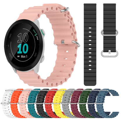 For Garmin Forerunner 55 20mm Ocean Style Silicone Solid Color Watch Band(White) by bashfashion