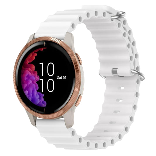 For Garmin Venu 20mm Ocean Style Silicone Solid Color Watch Band(White) by bashfashion