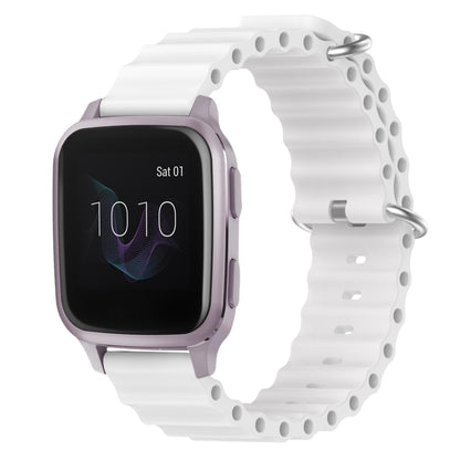 For Garmin Venu SQ 20mm Ocean Style Silicone Solid Color Watch Band(White) by bashfashion