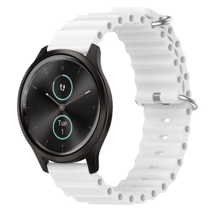 For Garmin Garminmove Style 20mm Ocean Style Silicone Solid Color Watch Band(White) by bashfashion