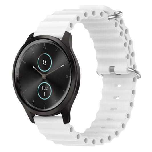 For Garmin Garminmove Style 20mm Ocean Style Silicone Solid Color Watch Band(White) by bashfashion