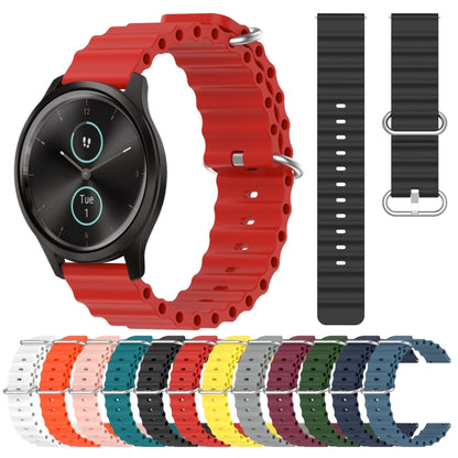 For Garmin Garminmove Style 20mm Ocean Style Silicone Solid Color Watch Band(White) by bashfashion