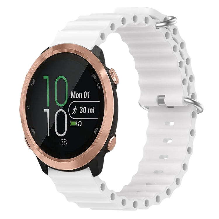 For Garmin Forerunner 645 Music 20mm Ocean Style Silicone Solid Color Watch Band(White) by bashfashion