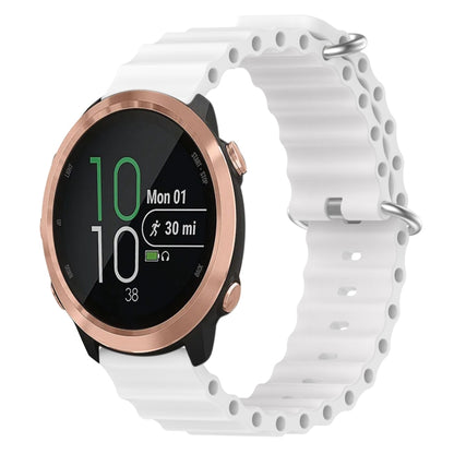 For Garmin Forerunner 645 Music 20mm Ocean Style Silicone Solid Color Watch Band(White) by bashfashion