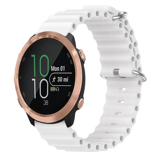 For Garmin Forerunner 645 Music 20mm Ocean Style Silicone Solid Color Watch Band(White) by bashfashion