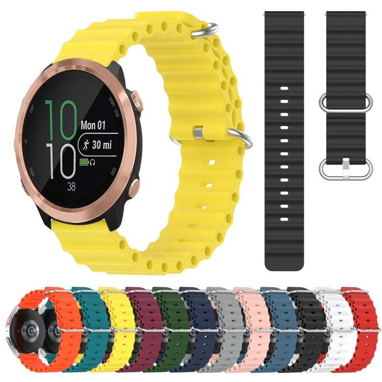 For Garmin Forerunner 645 Music 20mm Ocean Style Silicone Solid Color Watch Band(White) by bashfashion