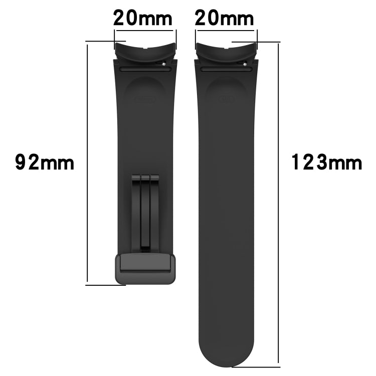 For Samsung Galaxy Watch 4 44mm Folding Magnetic Clasp Silicone Watch Band(Midnight Blue+Red) by bashfashion