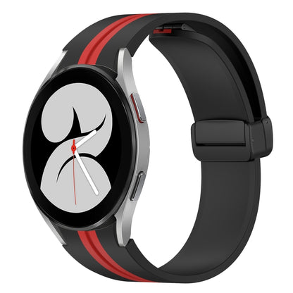 For Samsung Galaxy Watch 4 40mm Folding Magnetic Clasp Silicone Watch Band(Black+Red) by bashfashion
