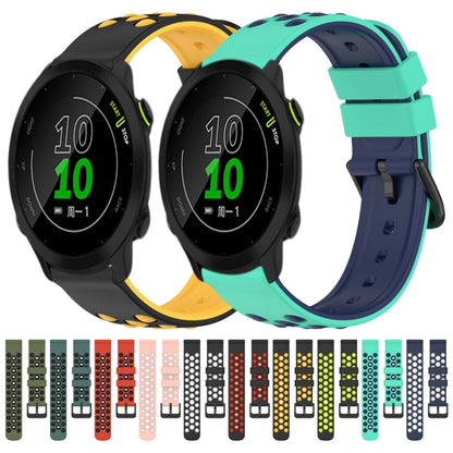 For Garmin Forerunner 158 20mm Two-Color Porous Silicone Watch Band(Pink+White) by bashfashion