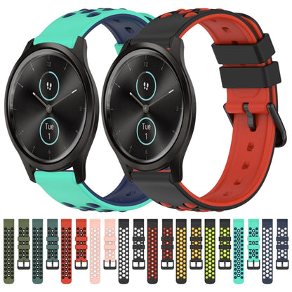 For Garmin Garminmove Style 20mm Two-Color Porous Silicone Watch Band(Pink+White) by bashfashion