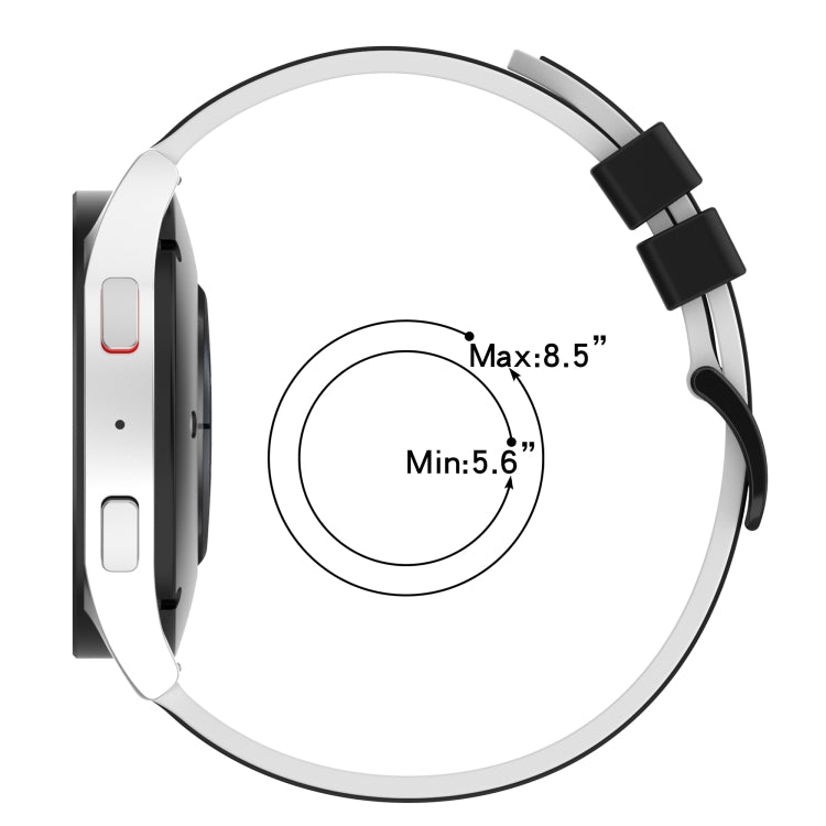 For Garmin Approach S40 20mm Two-Color Silicone Watch Band(White+Black) by bashfashion