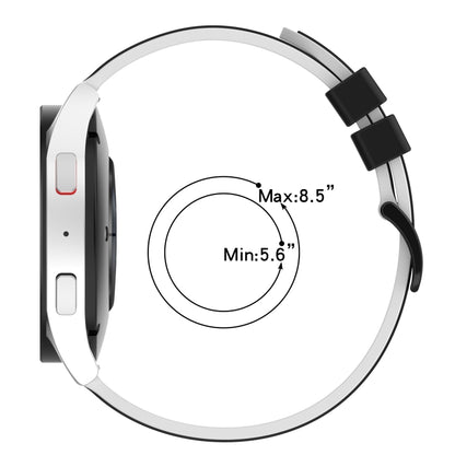 For Garmin Approach S40 20mm Two-Color Silicone Watch Band(White+Black) by bashfashion