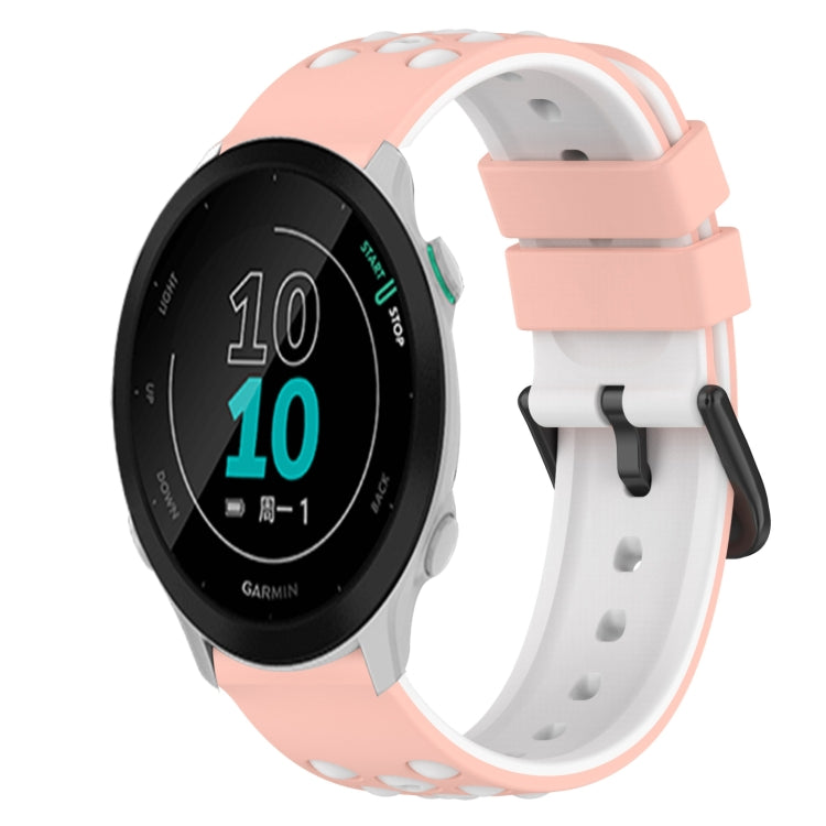 For Garmin Forerunner 158 20mm Two-Color Silicone Watch Band(White+Black) by bashfashion