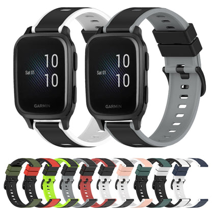 For Garmin Venu SQ 20mm Two-Color Silicone Watch Band(White+Black) by bashfashion