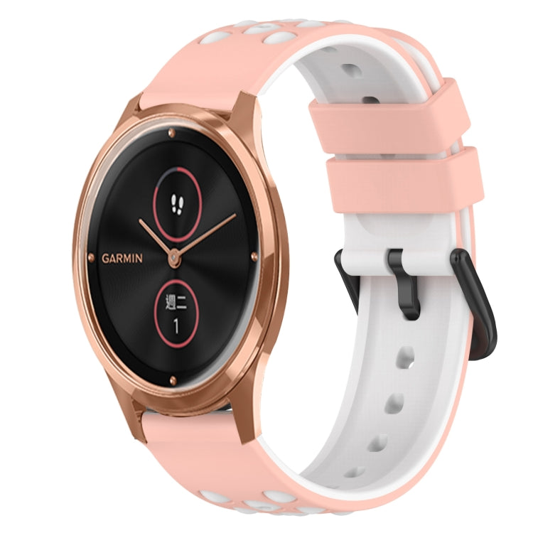 For Garmin Garminmove Luxe 20mm Two-Color Silicone Watch Band(White+Black) by bashfashion