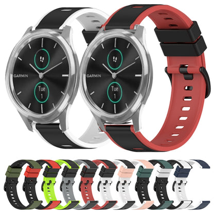 For Garmin Garminmove Style 20mm Two-Color Silicone Watch Band(White+Black) by bashfashion