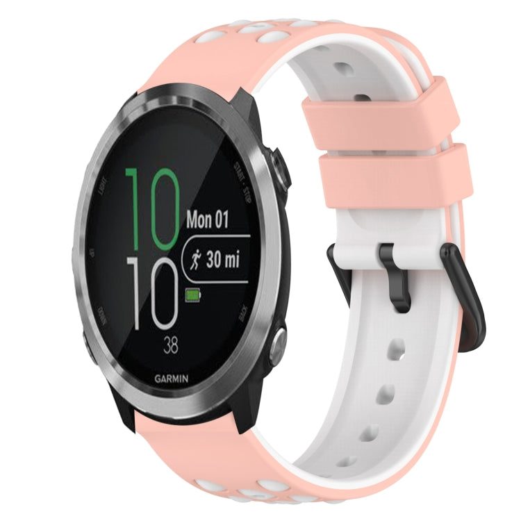 For Garmin Forerunner 645 Music 20mm Two-Color Silicone Watch Band(White+Black) by bashfashion