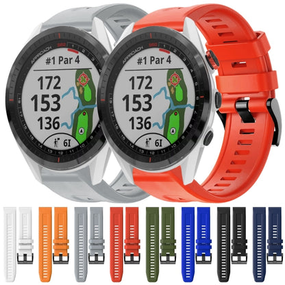 For Garmin Approach S62 Metal Buckle Solid Color Silicone Watch Band(White) by bashfashion