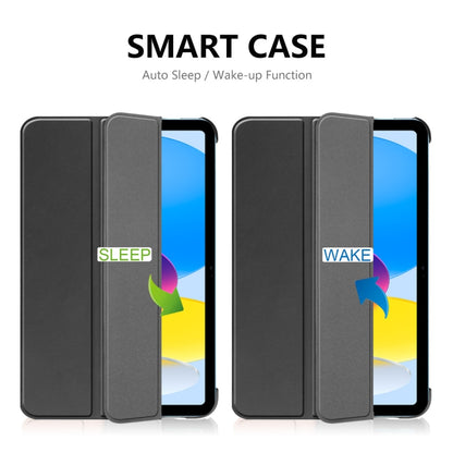 For iPad 2025 / 2022 ENKAY Tri-fold Custer Texture Leather Stand Smart Case(Light Blue) by ENKAY