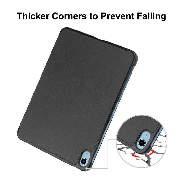 For iPad 2025 / 2022 ENKAY Tri-fold Custer Texture Leather Stand Smart Case(Light Blue) by ENKAY