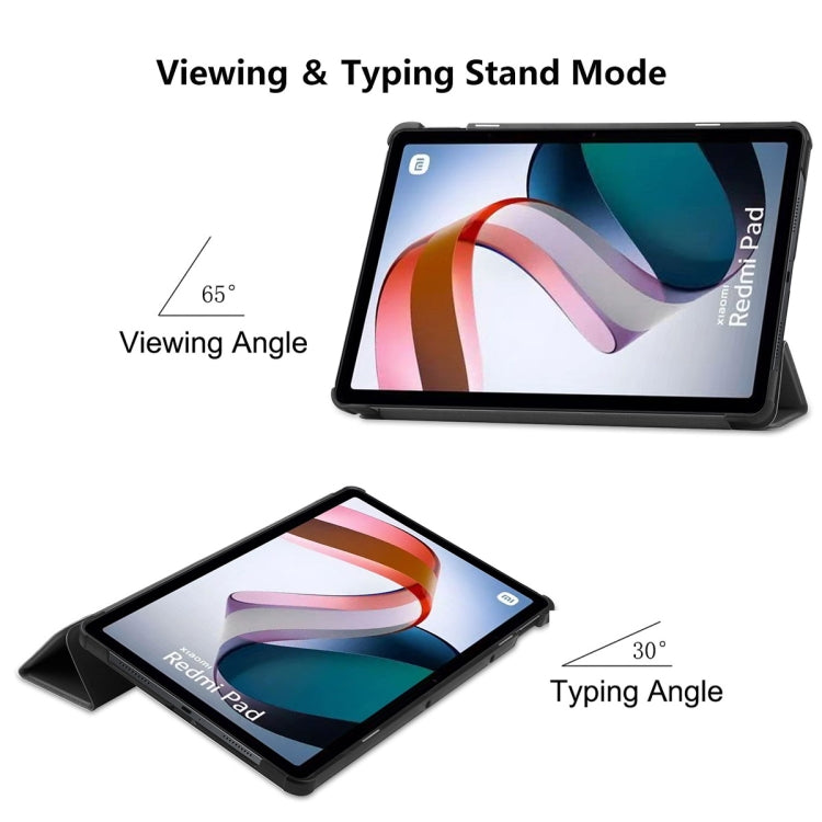 For Xiaomi Redmi Pad 10.61 inch ENKAY Tri-fold Custer Texture Leather Stand Smart Case(Dark Green) by ENKAY