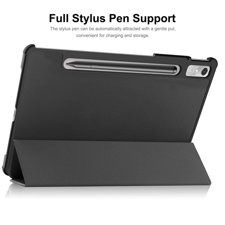 For Lenovo Tab P11 Pro Gen2 11.2 inch 2022 ENKAY Tri-fold Custer Texture Leather Stand Smart Case(Grey) by ENKAY