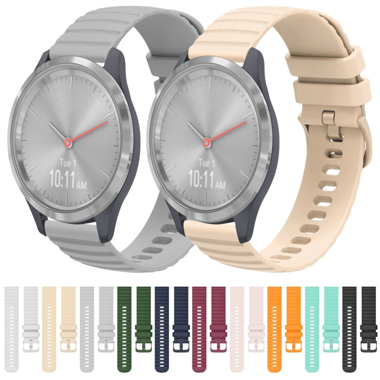 For Garmin Vivomove 3S 18mm Wavy Dotted Solid-Color Silicone Watch Band(Black) by bashfashion