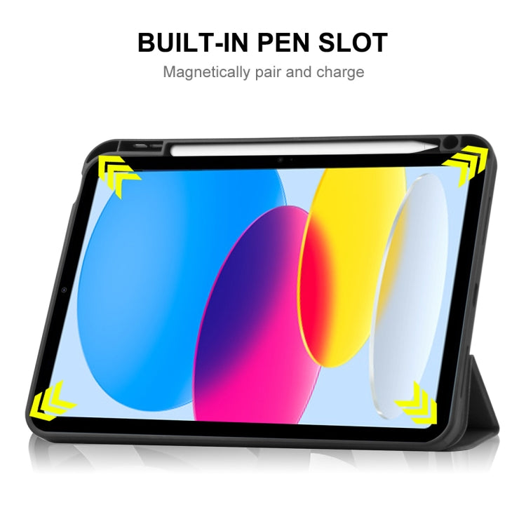 For iPad 2025 / 2022 ENKAY TPU Back Cover Smart Leather Stand Tablet Case with Pen Slot(Light Blue) by ENKAY