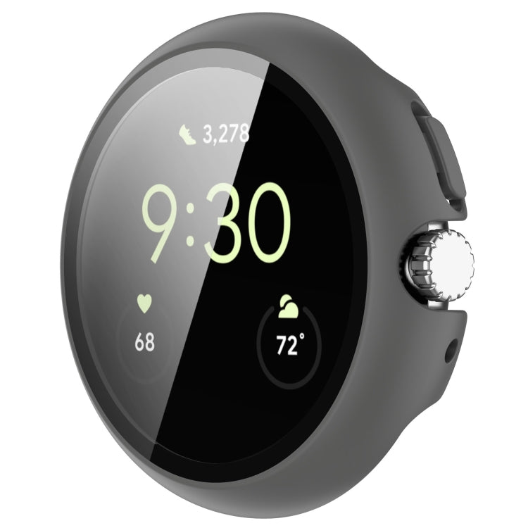 For Google Pixel Watch Tempered Glass Film PC Watch Case(Gray) by bashfashion