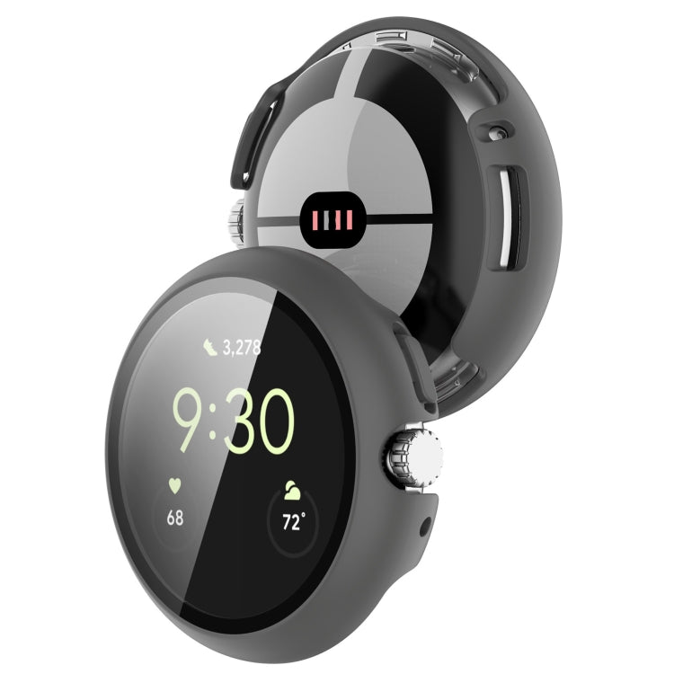 For Google Pixel Watch Tempered Glass Film PC Watch Case(Gray) by bashfashion