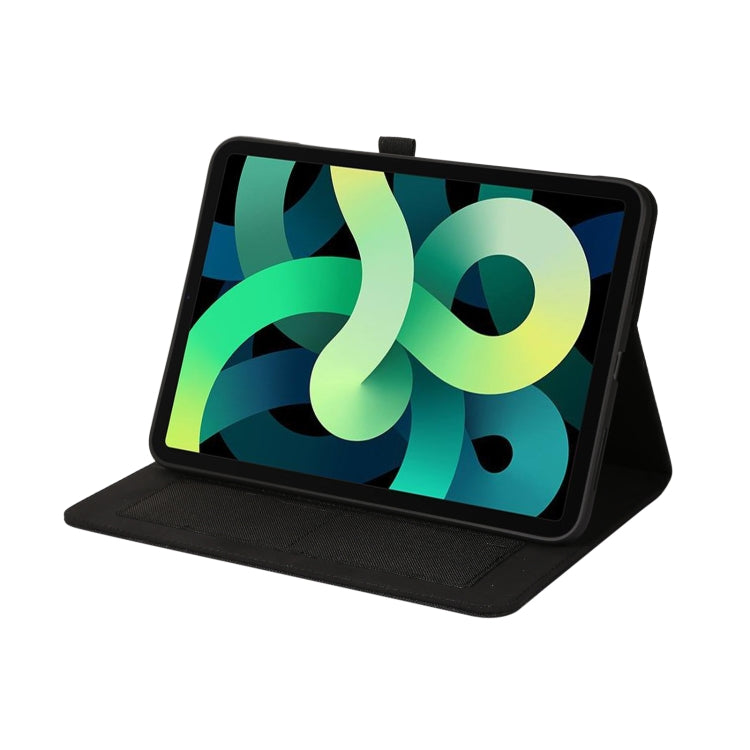 For iPad 10th 10.9 2022 Fabric Leather Tablet Case with Name Card Clip(Black) by bashfashion