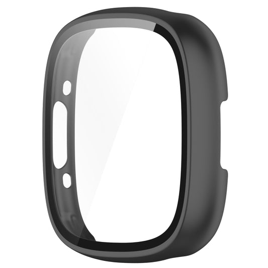For Fitbit Versa 4 PC+ Toughened Film Integrated Protective Case(Black) by bashfashion