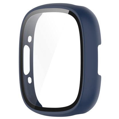 For Fitbit Versa 4 PC+ Toughened Film Integrated Protective Case(Midnight Blue) by bashfashion
