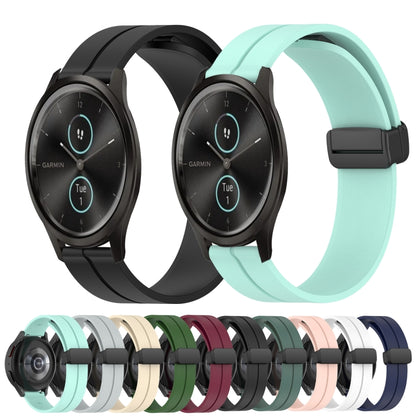 For Garmin Garminmove Style 20mm Solid Color Magnetic Clasp Silicone Watch Band(White) by bashfashion