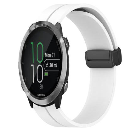 For Garmin Forerunner 645 Music 20mm Solid Color Magnetic Clasp Silicone Watch Band(White) by bashfashion