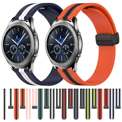 For Samsung Gear S3 Classic 22mm Folding Magnetic Clasp Silicone Watch Band(Red+Black) by bashfashion