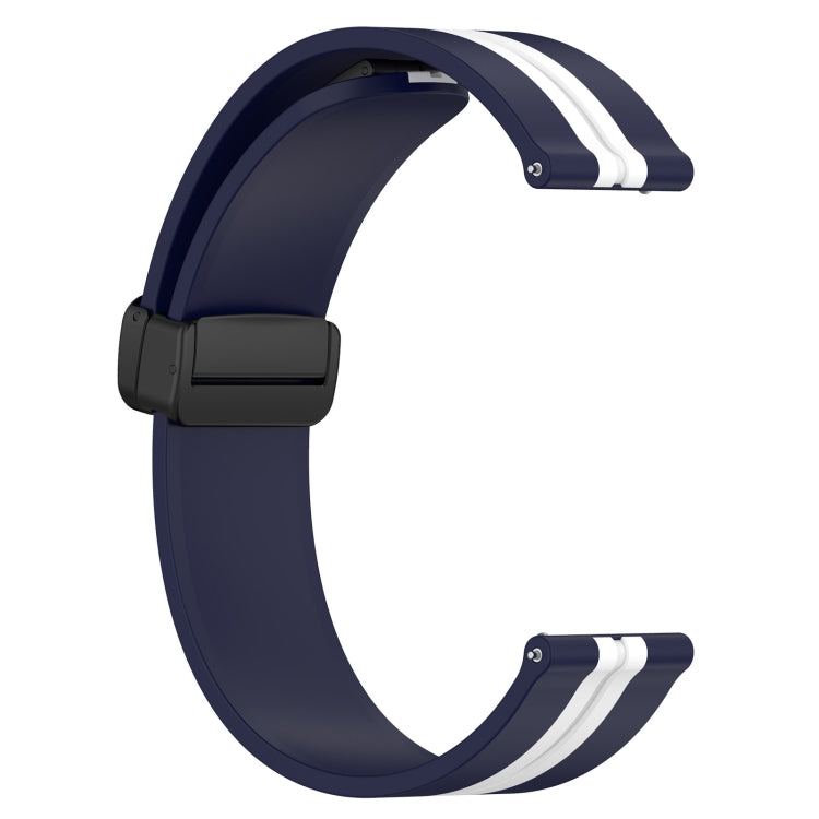 For Samsung Galaxy Watch Active 2 40mm 20mm Folding Magnetic Clasp Silicone Watch Band(Midnight Blue + White) by bashfashion
