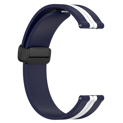 For Samsung Galaxy Watch Active 2 40mm 20mm Folding Magnetic Clasp Silicone Watch Band(Midnight Blue + White) by bashfashion