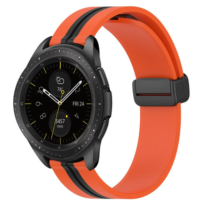 For Samsung Galaxy Watch 42mm 20mm Folding Magnetic Clasp Silicone Watch Band(Orange+Black) by bashfashion