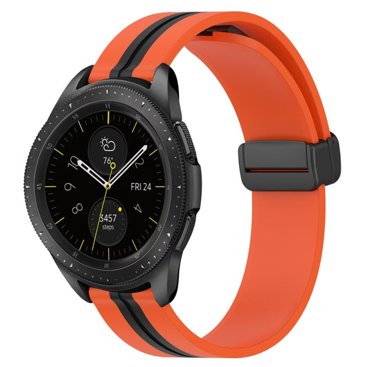 For Samsung Galaxy Watch 42mm 20mm Folding Magnetic Clasp Silicone Watch Band(Orange+Black) by bashfashion