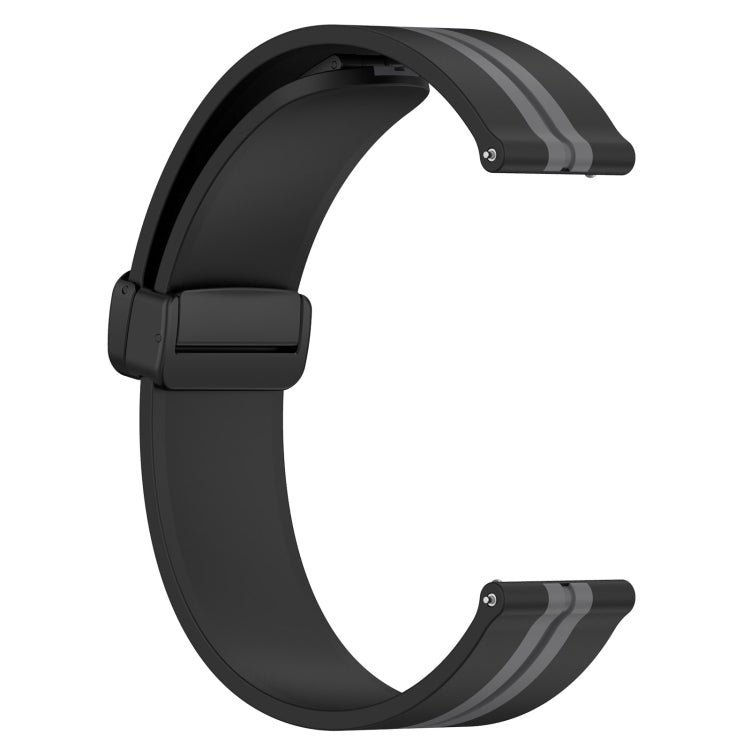 For Samsung Galaxy Watch 42mm 20mm Folding Magnetic Clasp Silicone Watch Band(Black+Grey) by bashfashion