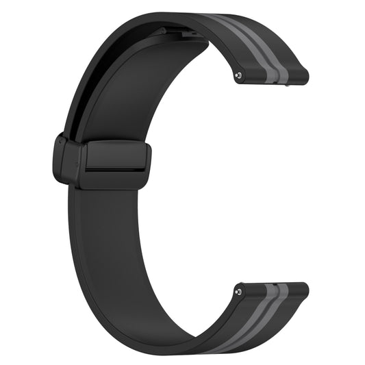 For Samsung Galaxy Watch 42mm 20mm Folding Magnetic Clasp Silicone Watch Band(Black+Grey) by bashfashion
