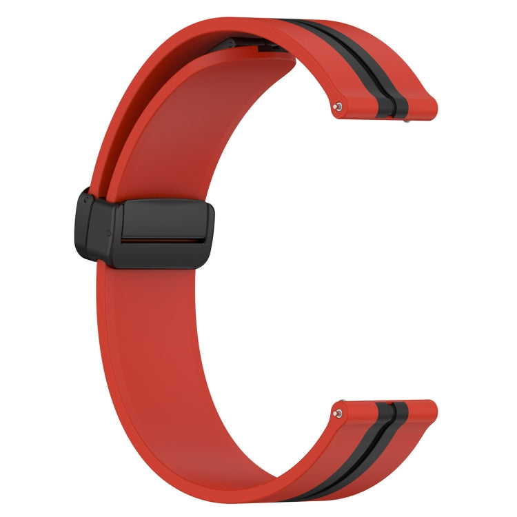 For Samsung Galaxy Watch 42mm 20mm Folding Magnetic Clasp Silicone Watch Band(Red+Black) by bashfashion