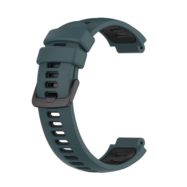 For Garmin Forerunner 620 Two-Color Silicone Watch Band(Olive Green + Black) by bashfashion