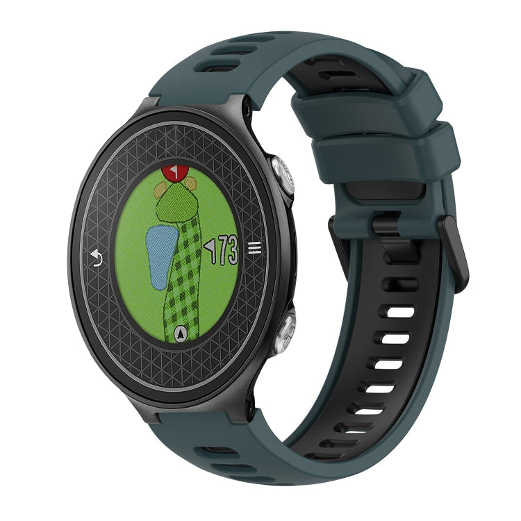 For Garmin Approach S6 Two-Color Silicone Watch Band(Olive Green + Black) by bashfashion