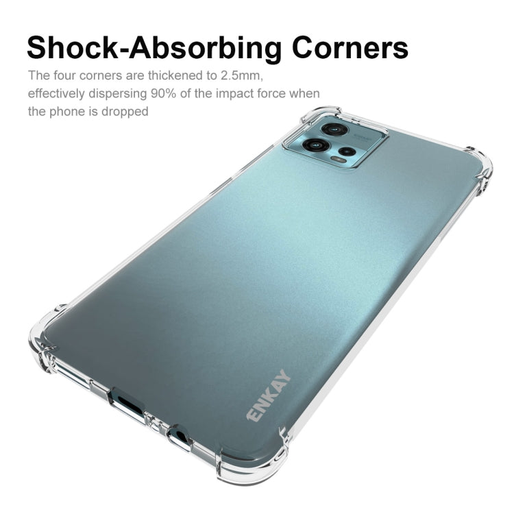 For Motorola Moto G72 4G ENKAY Transparent TPU Shockproof Phone Case by ENKAY